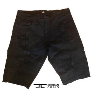 ⭐ 3/$15 Jordan Craig OG - REBEL MOTO TWILL SHORTS 32 Raw Hem Distressed